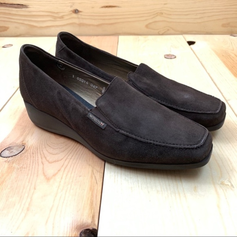 Mephisto Jet Air brown suede low wedge loafers 8.5